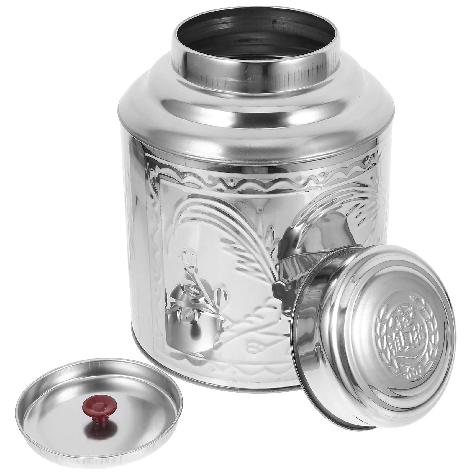 

Stainless Steel Tea Canister Airtight Jar 1000g Kitchen Canisters Flour Coffee Sealed Container Storage