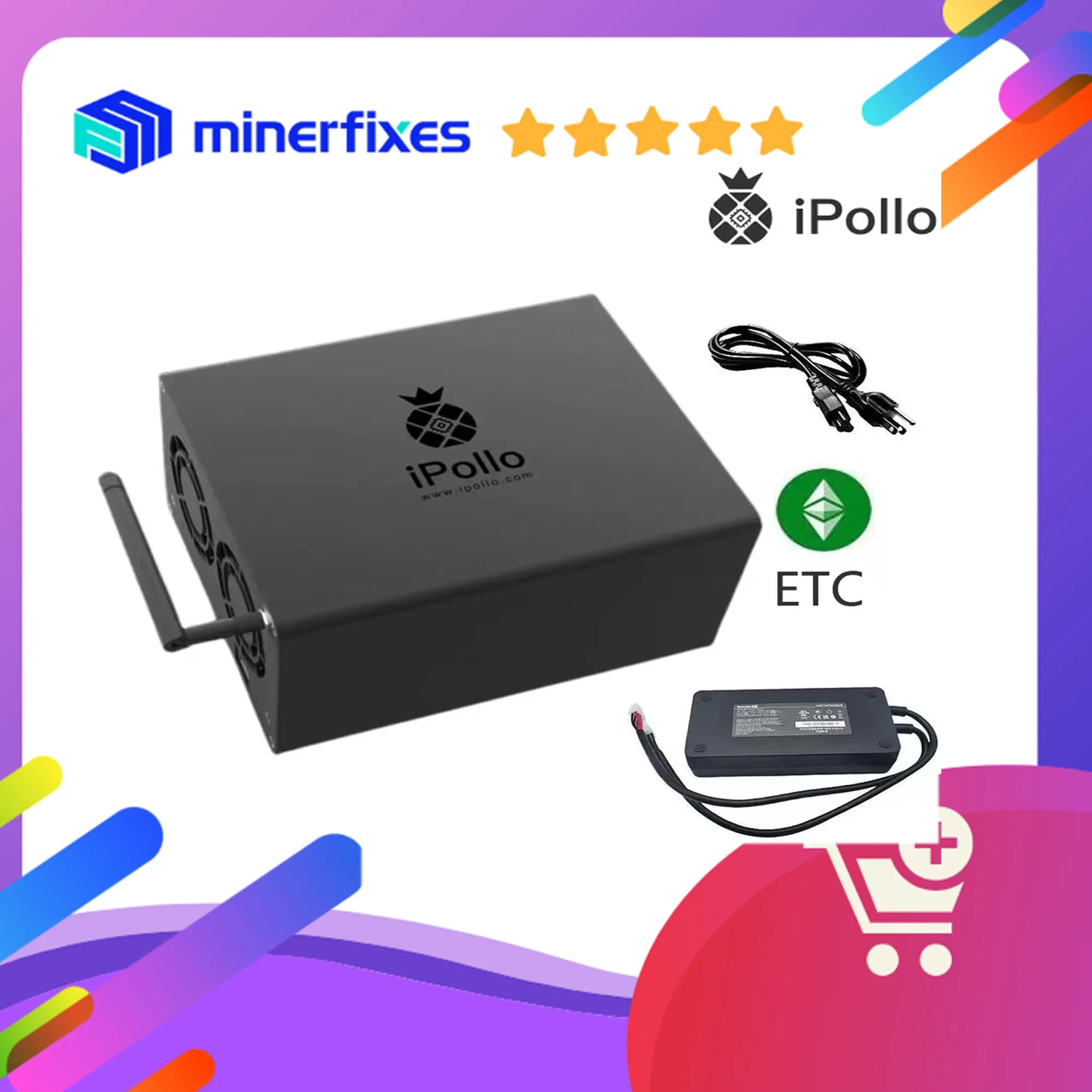 iPollo V1 Mini Classic Plus ETC Miner 280MH/s 270W مع اتصال PSU WIFI Asic Miner Ethash خوارزمية جيدة للتعدين المنزلي #1