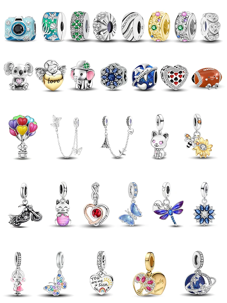 925 argent Sterling moto amour coeur breloques perles ajustement bracelet à bricoler soi-même collier faisant cadeau de haute qualité bijoux pour les femmes