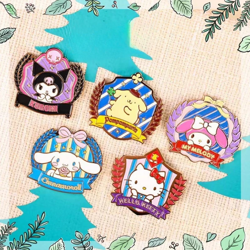 Anime Melodys Kuromis Sanrio Broche Prachtige Academie Stijl Metalen Badge Cinnamorolls Decoratieve Tas Kleding Broche Voor Kinderen