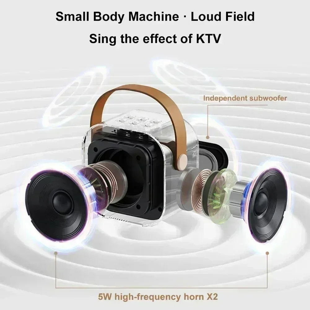 K12 Portable Bluetooth 5.3 Karaoke Speaker w/2 Wireless Mics, Rechargeable PA System for Home Party & Kids Gifts image 5