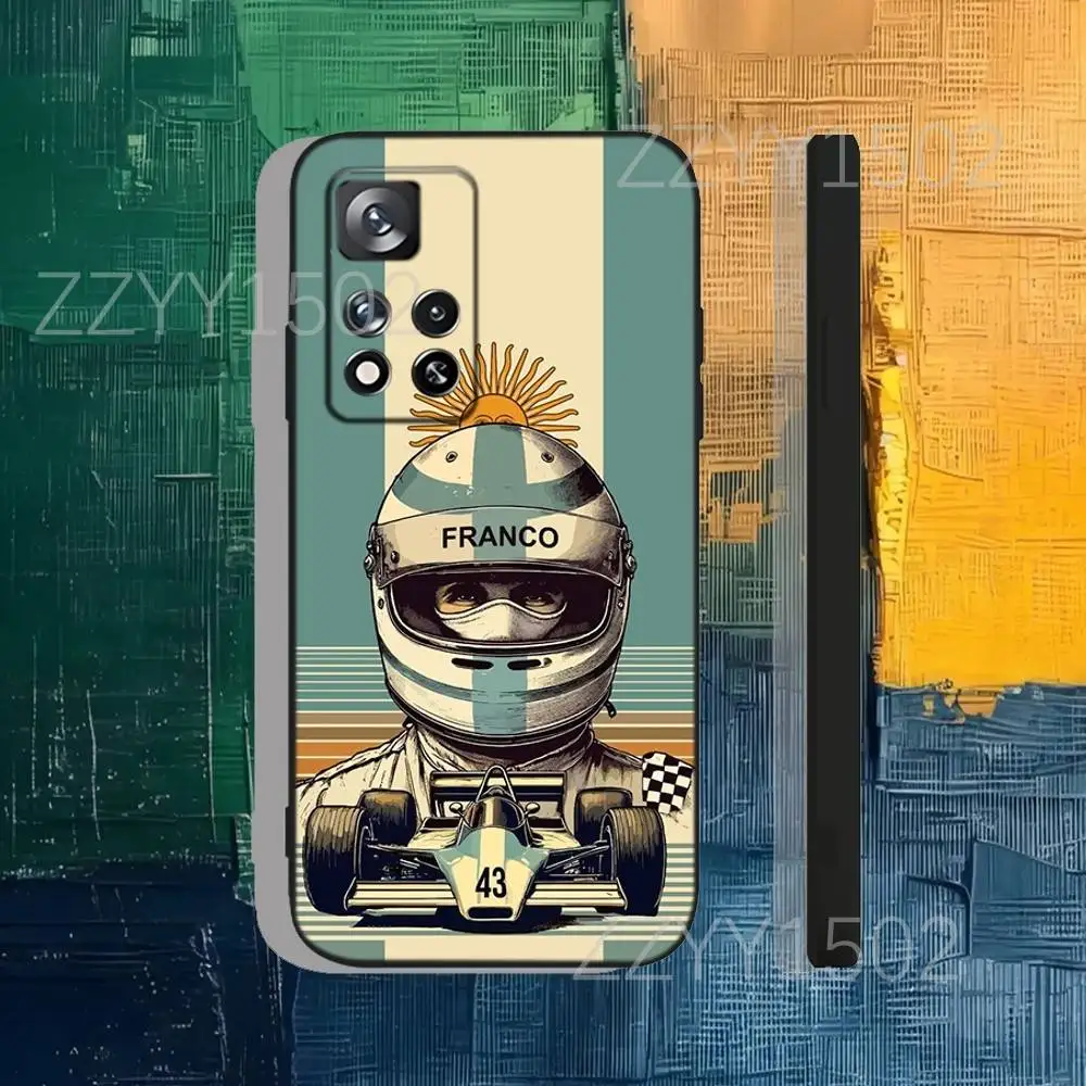 حافظة هاتف F1 Argentina F-FrancoS 43 لهاتف سامسونج S25، S24، Ultra، S20، S30، Plus، S22، S23، Ultra، Plus، 5G سيليكون أسود ناعم #5