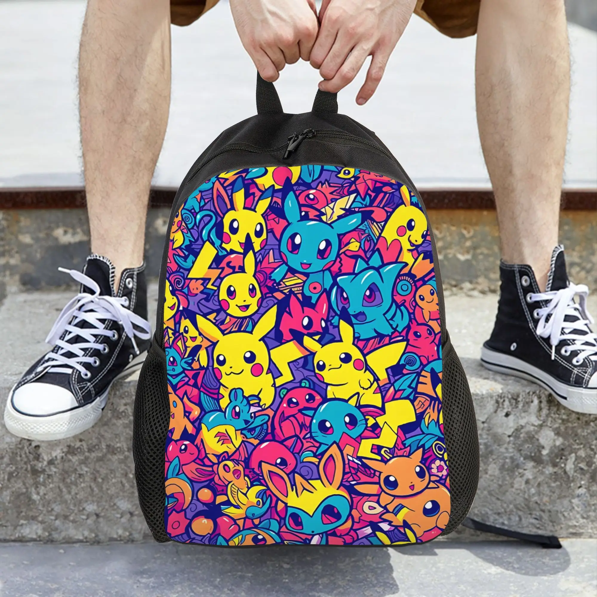 Fashion Cartoon Pokemon Theme Backpack ita bag  mochila Classic Travel Sturdy Shoulder Rucksack