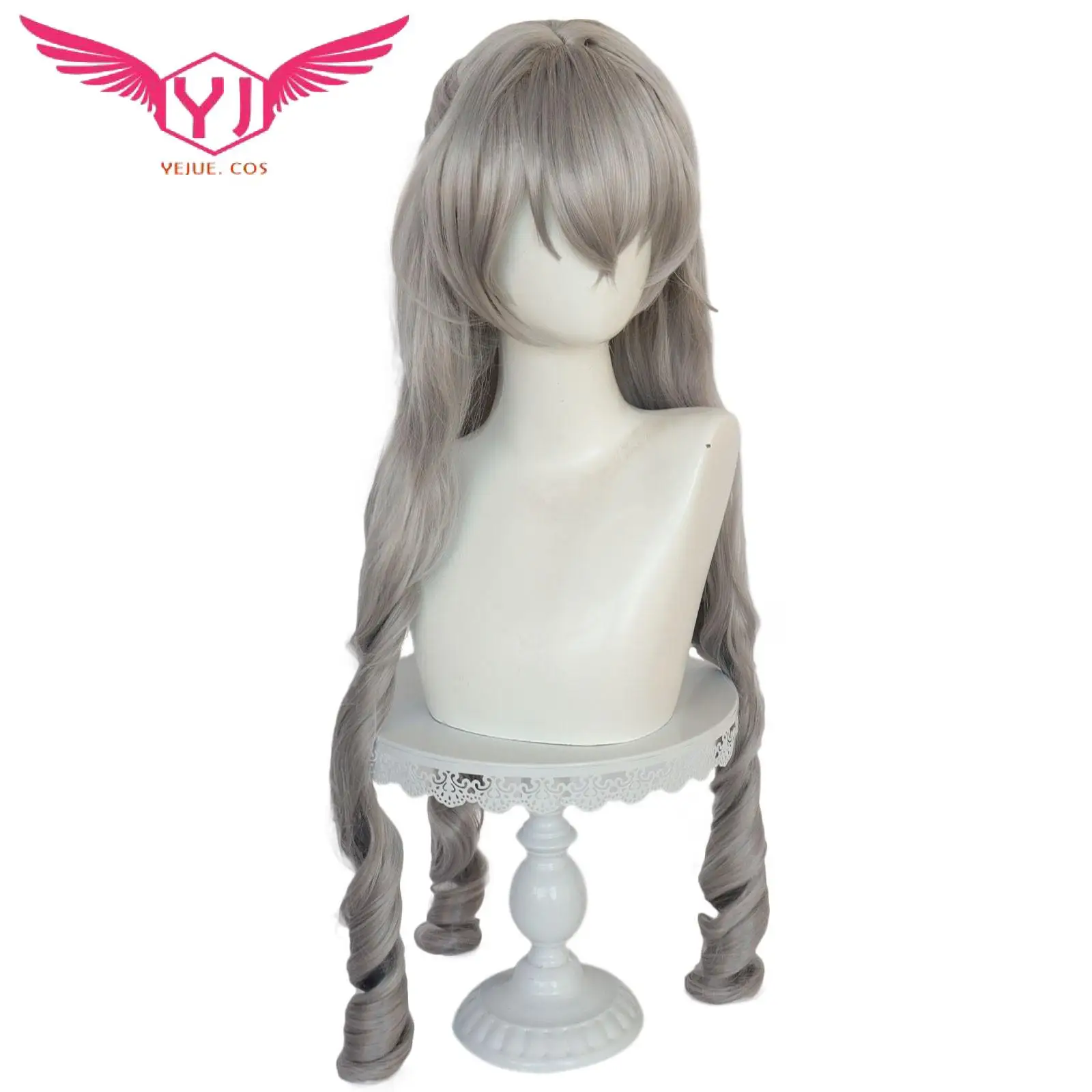 Honkai Star Rail Cosplay Wig Bronya Zaychik Linen Gray Heat Resistant Synthetic Role Play Costume for Halloween Party Prop