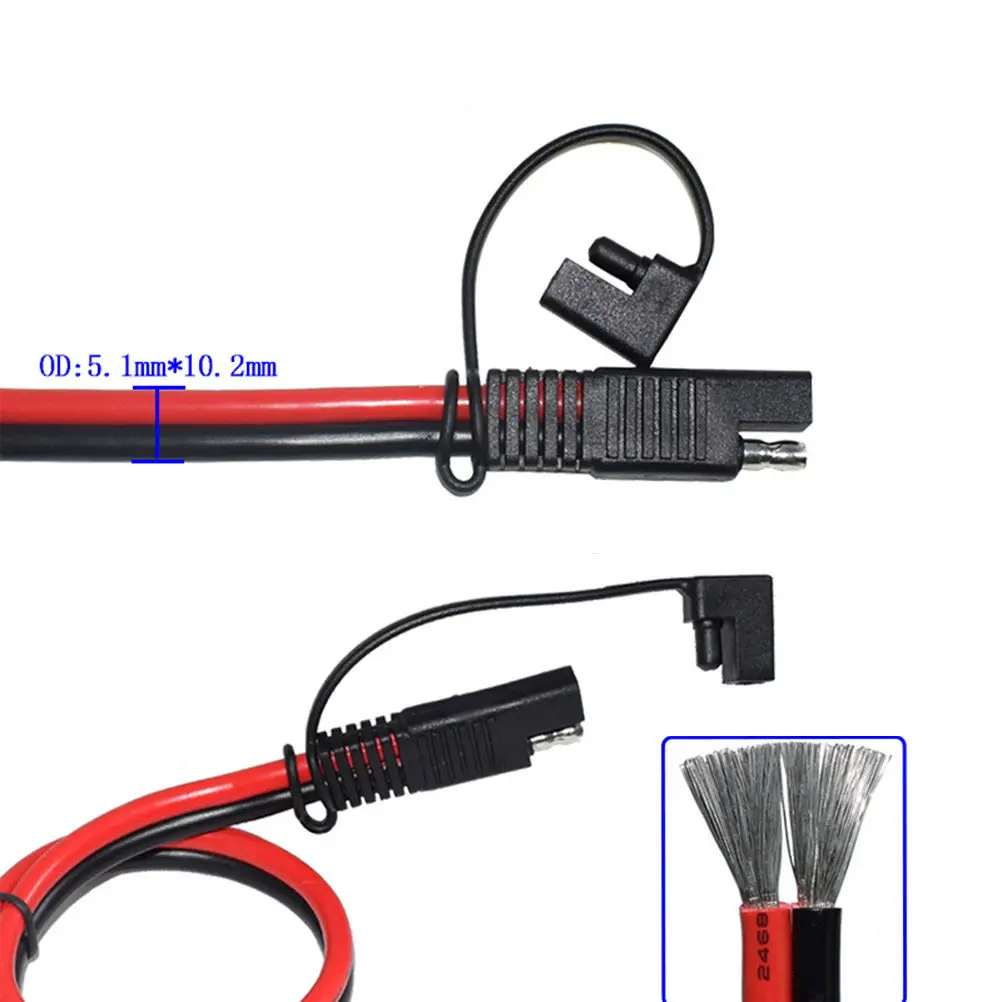 

Dual Head Sae Extension Cable with Full Copper Solar Plug Wire for Auto and Solar Panel Connection High Temperature