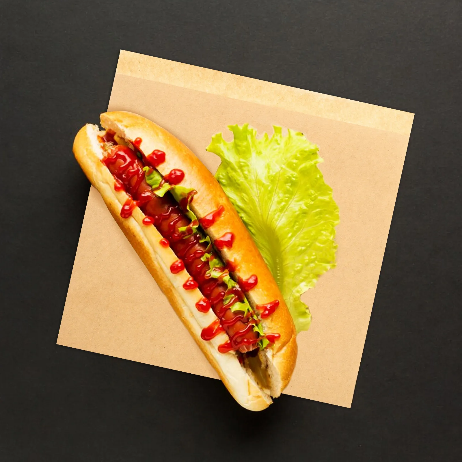 

100 шт. жиронепроницаемых бумажных пакетов для хот-догов, крафт-пакеты для сэндвичей и закусок, одноразовые бумажные пакеты для обедов, для пекарен и вечеринок