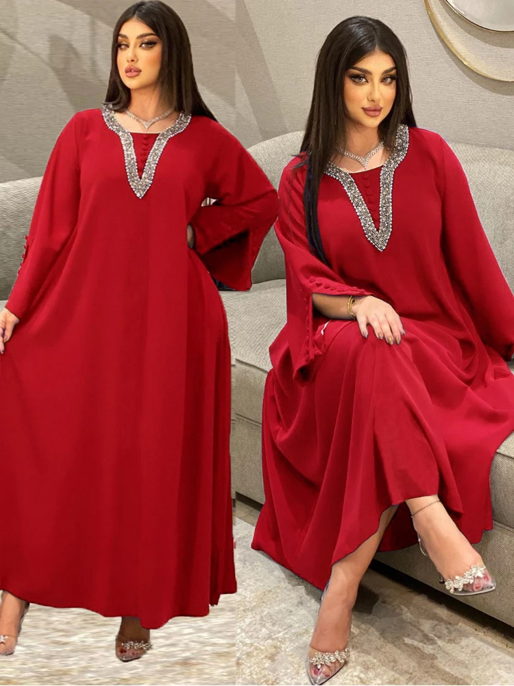 Eid 2023 Morocco Muslim Party Dress Women Abaya Ramadan  Turkey Islamic Vestidos Elegant India Moroccan Kaftan Arab Elbise