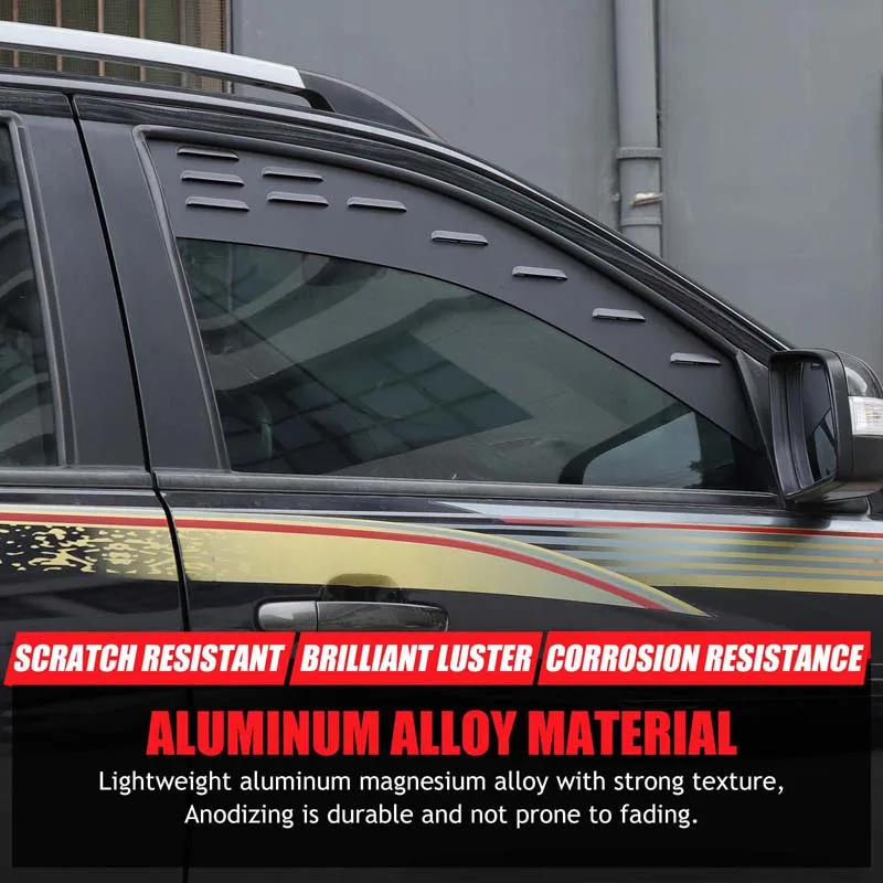 لفورد رينجر Wildtrak 2015-2025 سبائك الألومنيوم سيارة الجبهة والخلفية الجانب نافذة التهوية زخارف اللوحات تعديل 2 قطعة #6