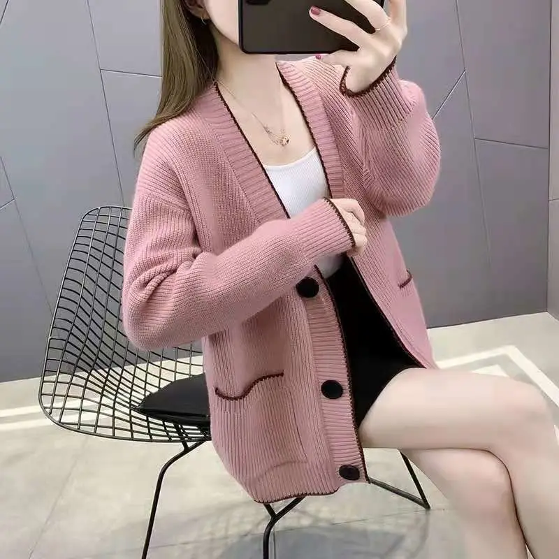 

Winter 2025 Cardigan For Women Warm Harajuku Trend Korean Style Clothing Sales Casual Light Chic Y2k Loose Knitted Sweater Woman