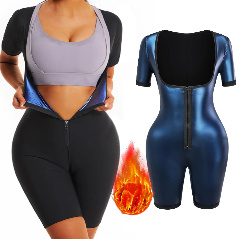 Women Sauna Suit Sweat Shirts Slimming Hot Thermal Fat Burning Shaper Waist Trainer Legging Trimmer Corset Weight Loss Bodysuits