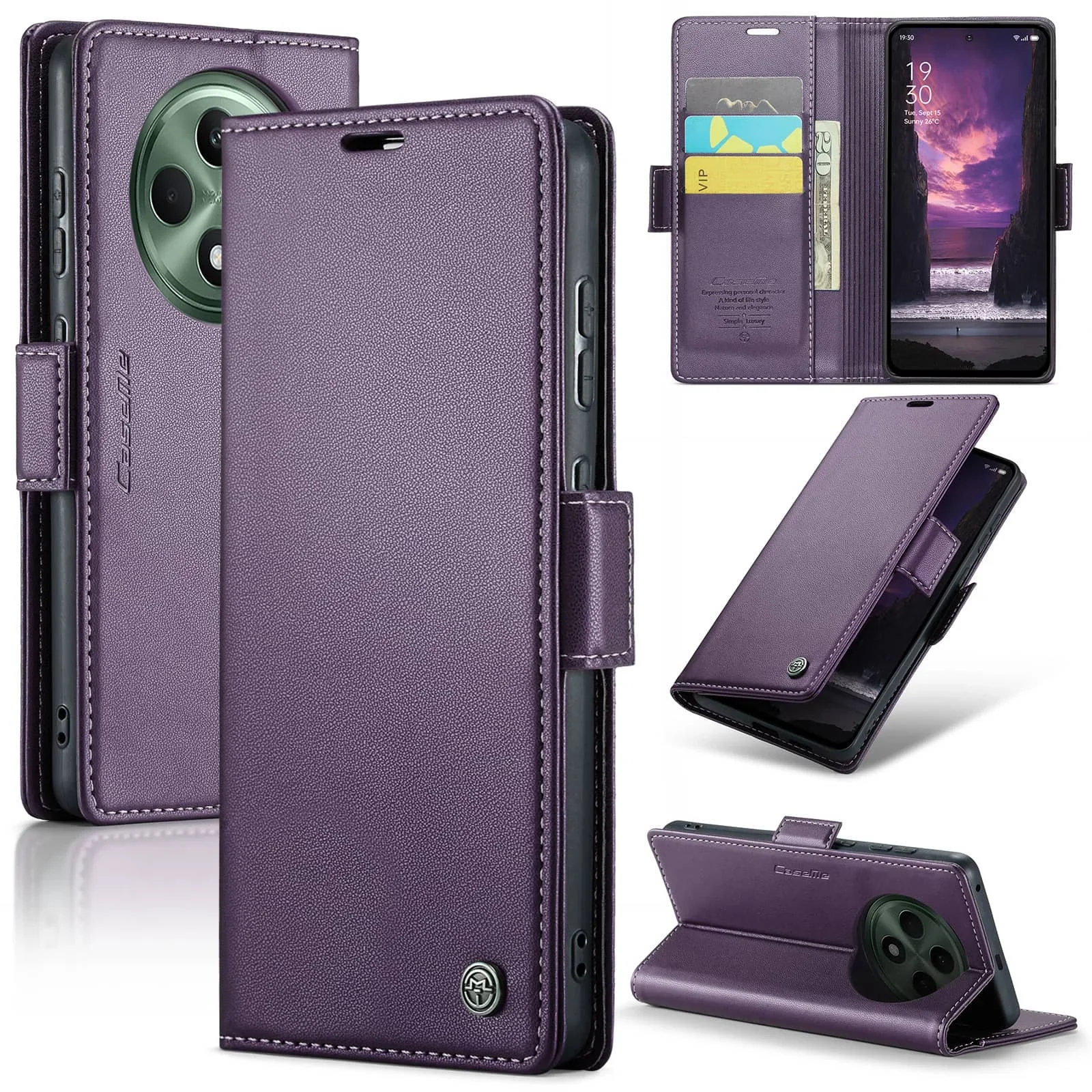For OPPO Reno12/12 Pro 5G/Reno12F 4G/5G/12FS 5G Case With Card Holder, Wallet Case with RFID Blocking,Durable Leather Cover