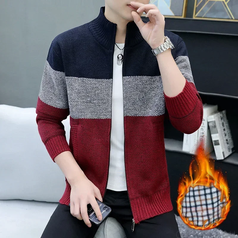 

NewMan Autumn Vintage Long Sleeve Jackets for Mens Knitted Sweaters Jacket Casual Business Oversize Man