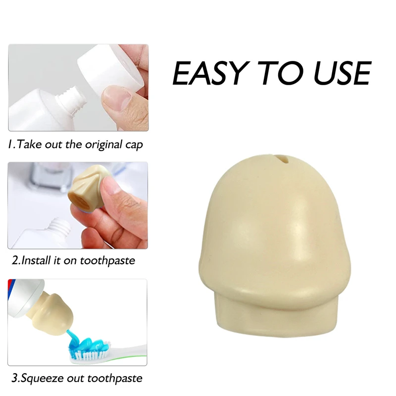 Creative Spoof Silicone Toothpaste Cap Head Self-sealing Toothpaste Squeezer Toothpaste Pump Dispenser Funny Bathroom Gadget