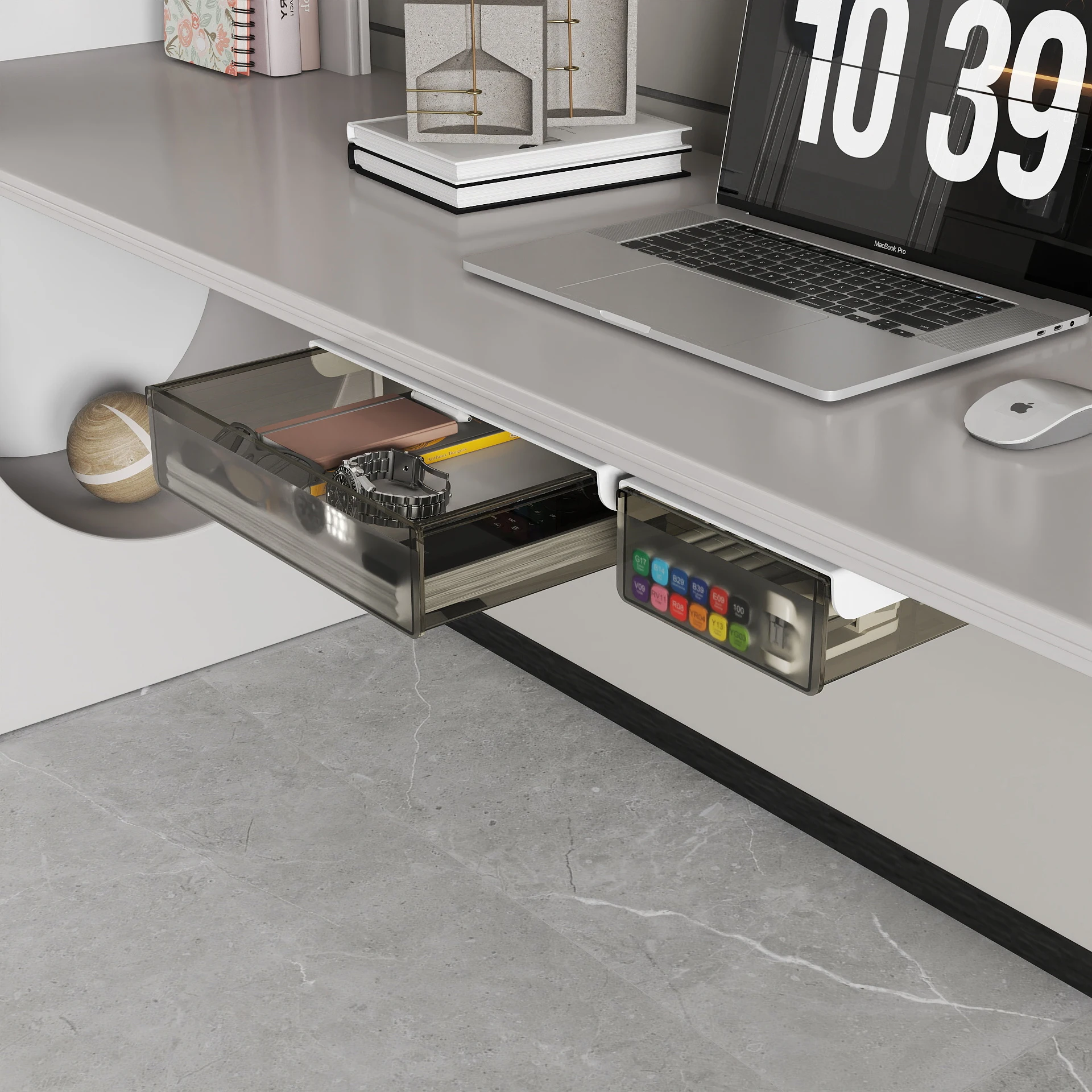 

Скрытый ящик под столом для хранения кабелей, зарядных устройств, наушников, канцелярских принадлежностей, без сверления, для офисного стола