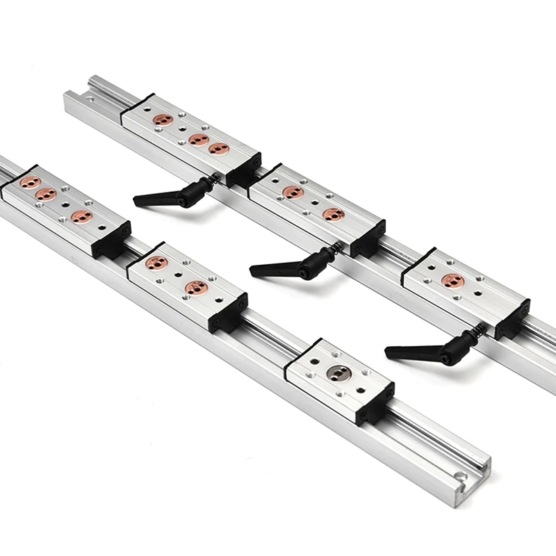 Dual-Axis Guide Rail Linear Rail 1/2PCS SGR10 100-1150mm+High Speed Guider Locking Slider SGB10-3/4/5 Wheel+Lock