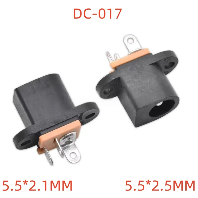 

10PCS DC017 DC-017 DC Female Power Socket 5.5mm*2.1mm With Ear Screw Hole 5.5*2.1MM DC Socket Adapter Connector Jack