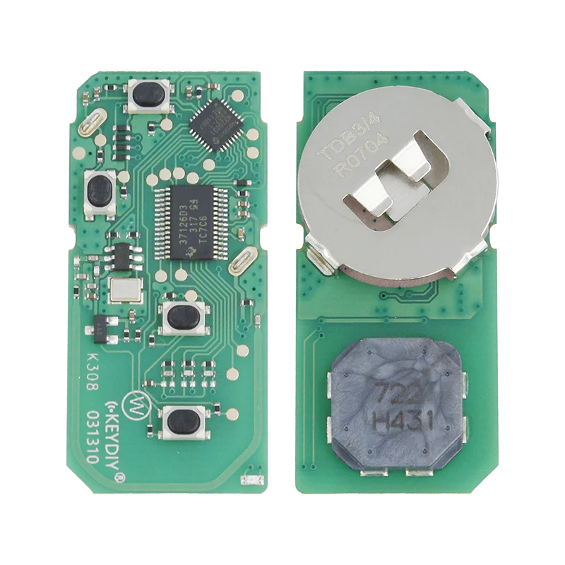 Chave remota dobrável universal inteligente sem fio KEYDIY - TDB03-3 botões estilo Toyota - prata