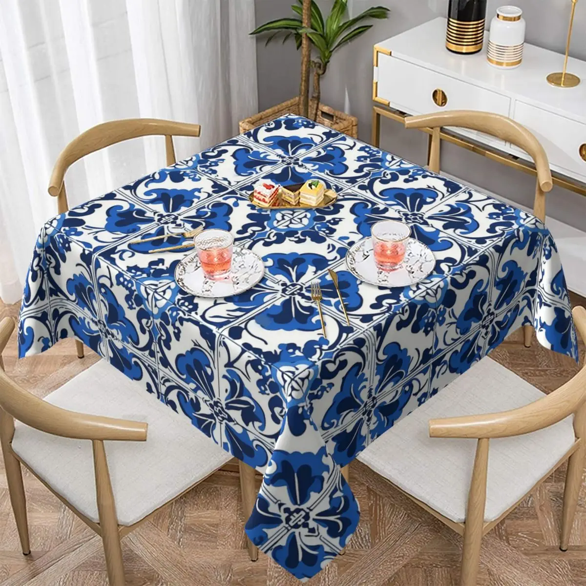 Amalfi Coast Inspired Italian Tile For A Beautiful Home Decor Square Tablecloth Table Cloth for Kitchen Dining Table Cover