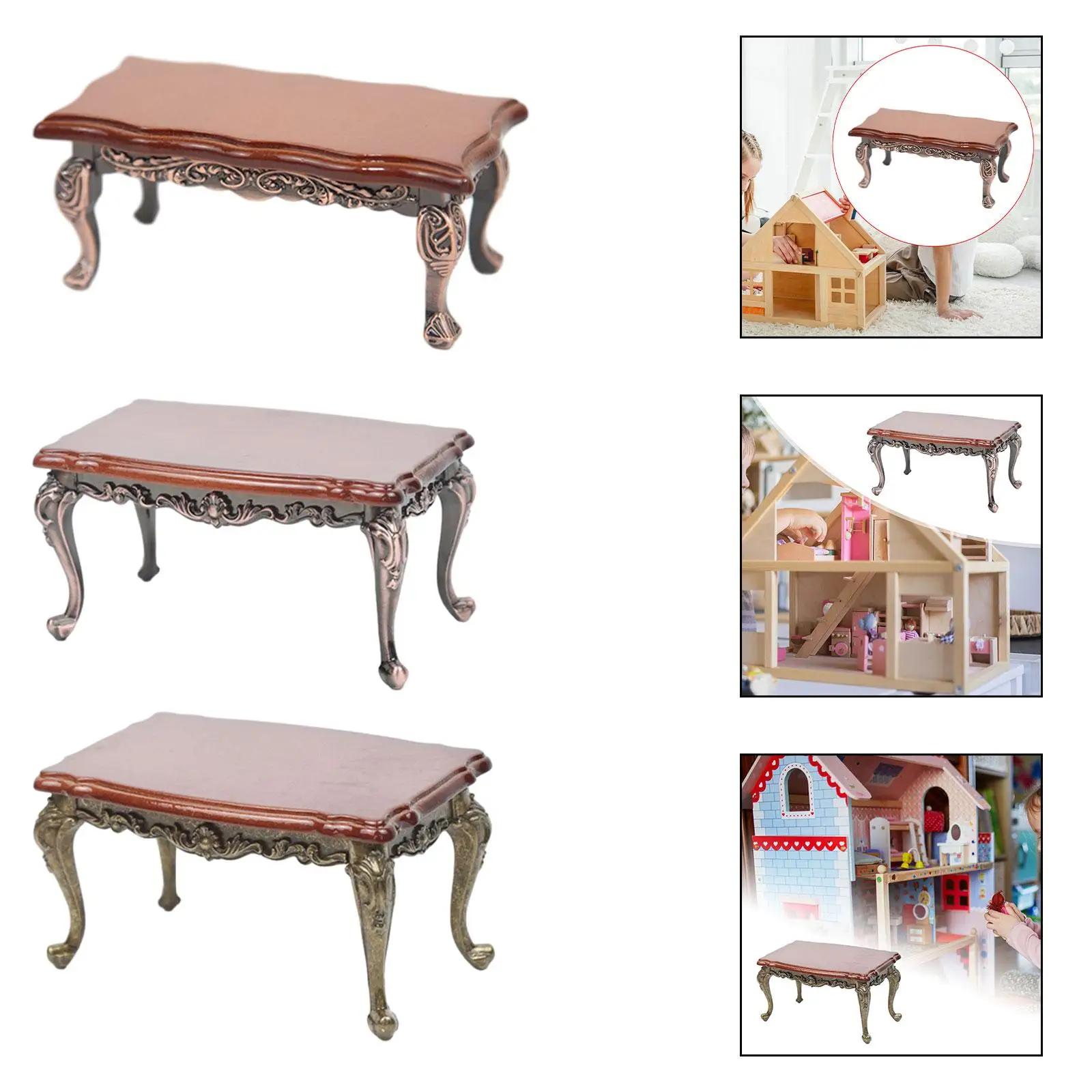 Mini bureau en bois 1:12, meubles miniatures, accessoires de Table, accessoires de poupée jouet