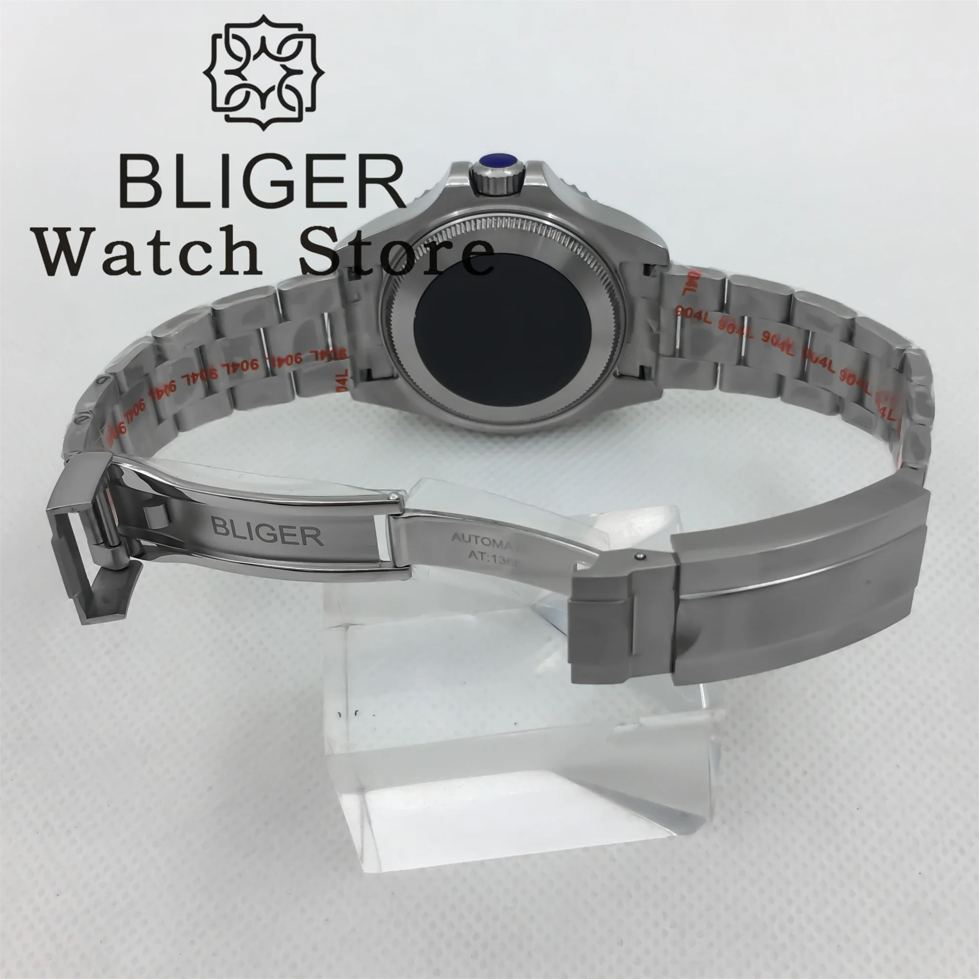 BLIGER 43 مللي متر الهيكل العظمي المجوف NH70 ساعة للرجال الصلب غواص ساعة فاخرة اليد الزرقاء Reloj Hombre عميق مقاوم للماء 904L سوار