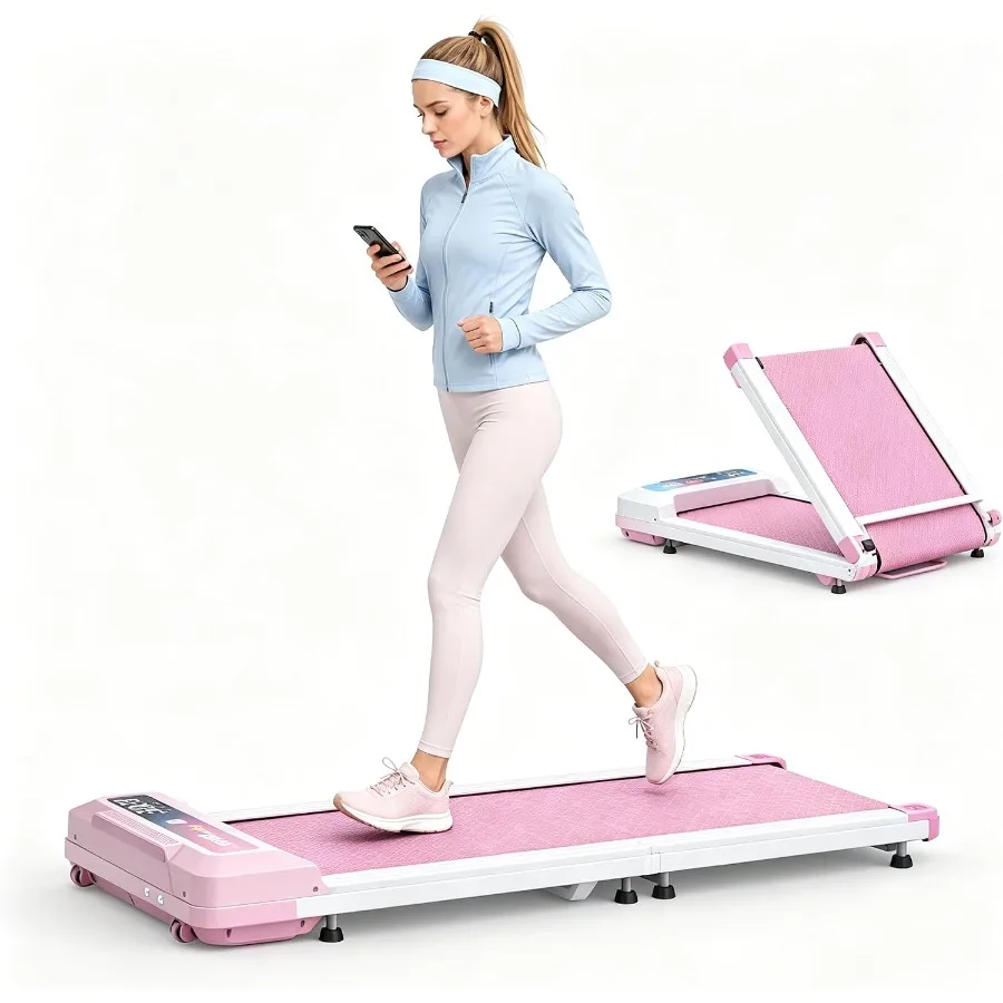 Walking Pad Under Desk Treadmill for Home Small Space, 180 Foldable Design, Steel Frame, Black, Ultra-Compact Quiet Operation