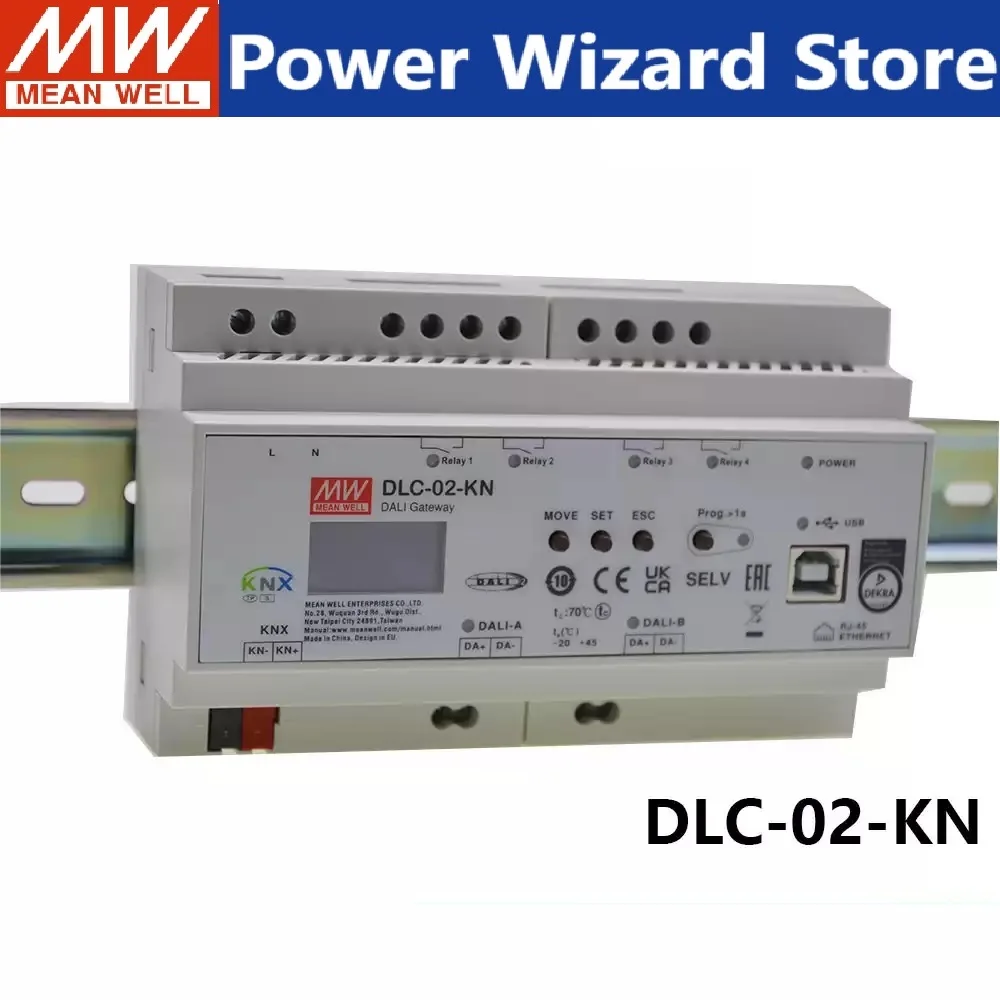 MEAN WELL DLC-02-KN Taiwan Mingwei Power DALI digital Lighting controller / -KNKNX to DALI-2 gateway