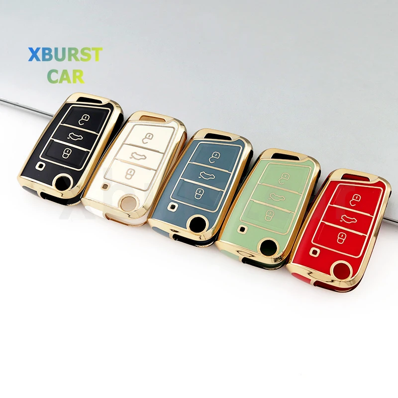 

3 Buttons Soft TPU Car Key Case Cover For VW Volkswagen Golf 7 Mk7 For Skoda Octavia For Seat Ibiza Leon FR 2 Altea Aztec