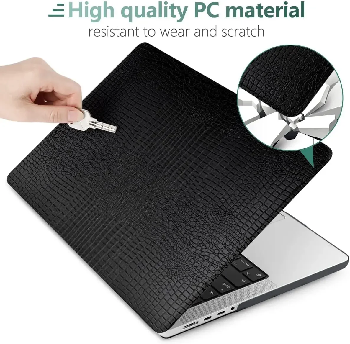 Laptop Case for Macbook Air 13 2337 A1932 2179 Pro 13 White Crocodile Leather Plastic Hard Cover for Macbook Air 13.6 M2 A2681