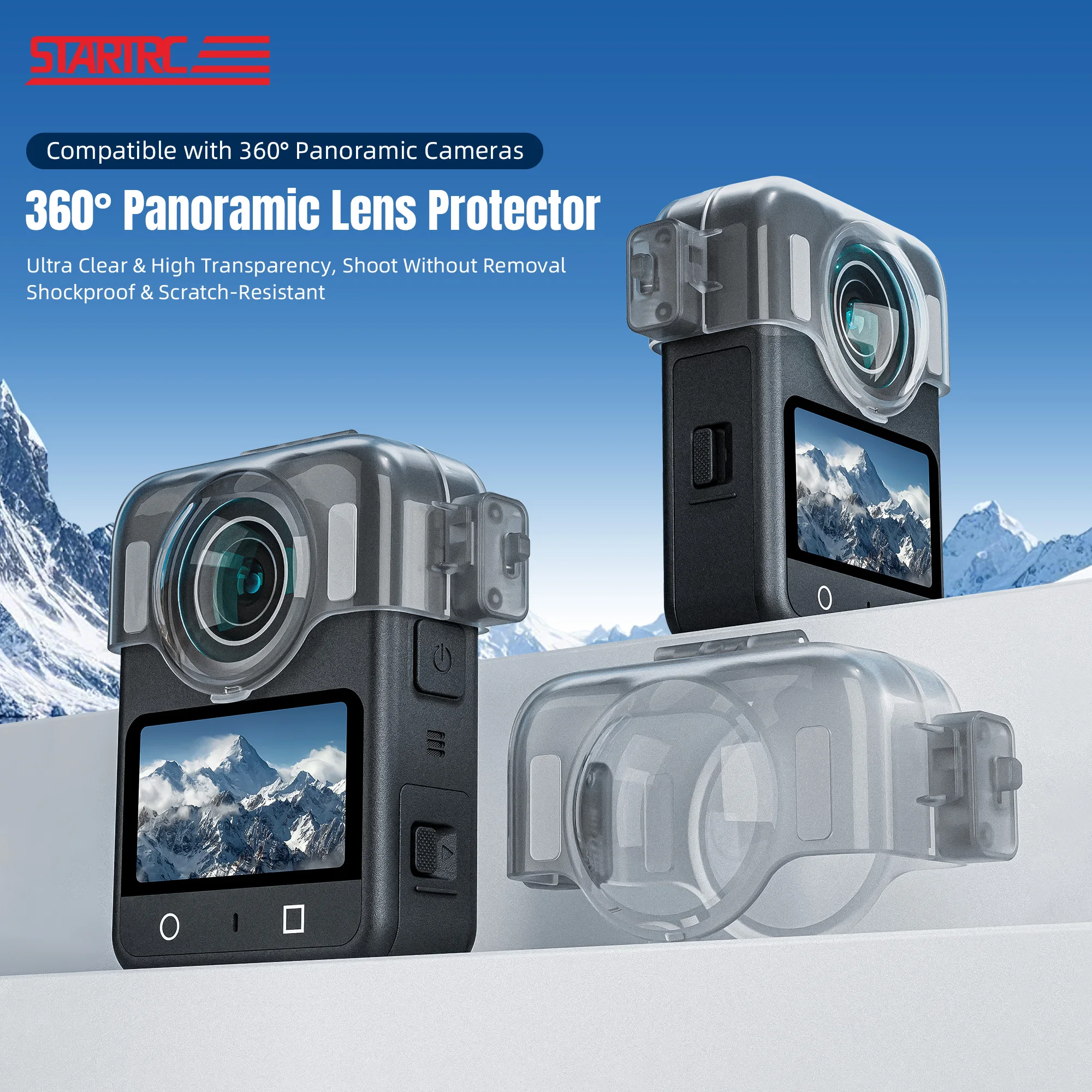 

Защитная крышка для объектива STARTRC для DJI Osmo 360, аксессуары для камеры, защита объектива, прозрачная жесткая защитная крышка для объектива с защитой от царапин