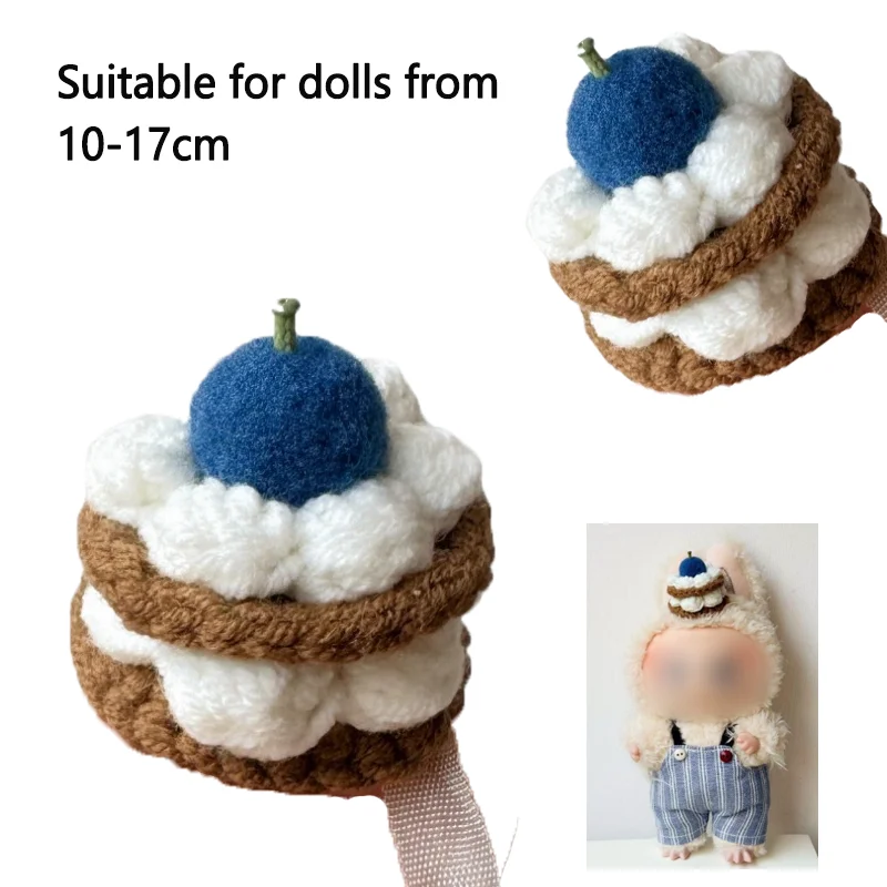 Gestrickte Kuchenmütze für Puppenfiguren, handgefertigte Mütze, hochwertige Häkelmütze für Puppenfiguren, für Puppen von 10–17 cm – Detail 5