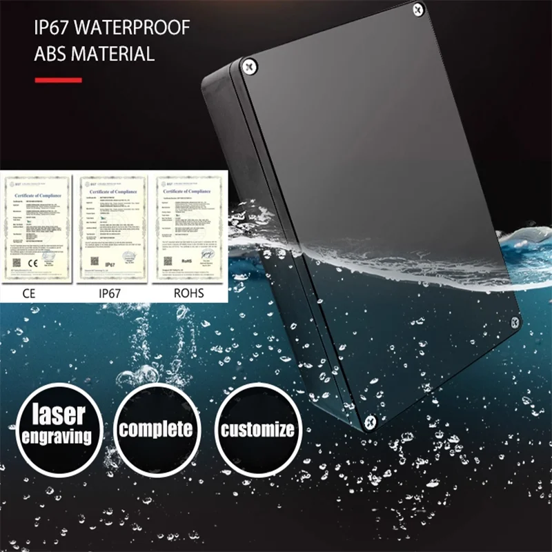 IP67 Waterproof Enclosur ABS Waterproof Box Housing Electronic Safe Case Plastic Boxes Black Wire Junction Box Plastic Organizer image 4