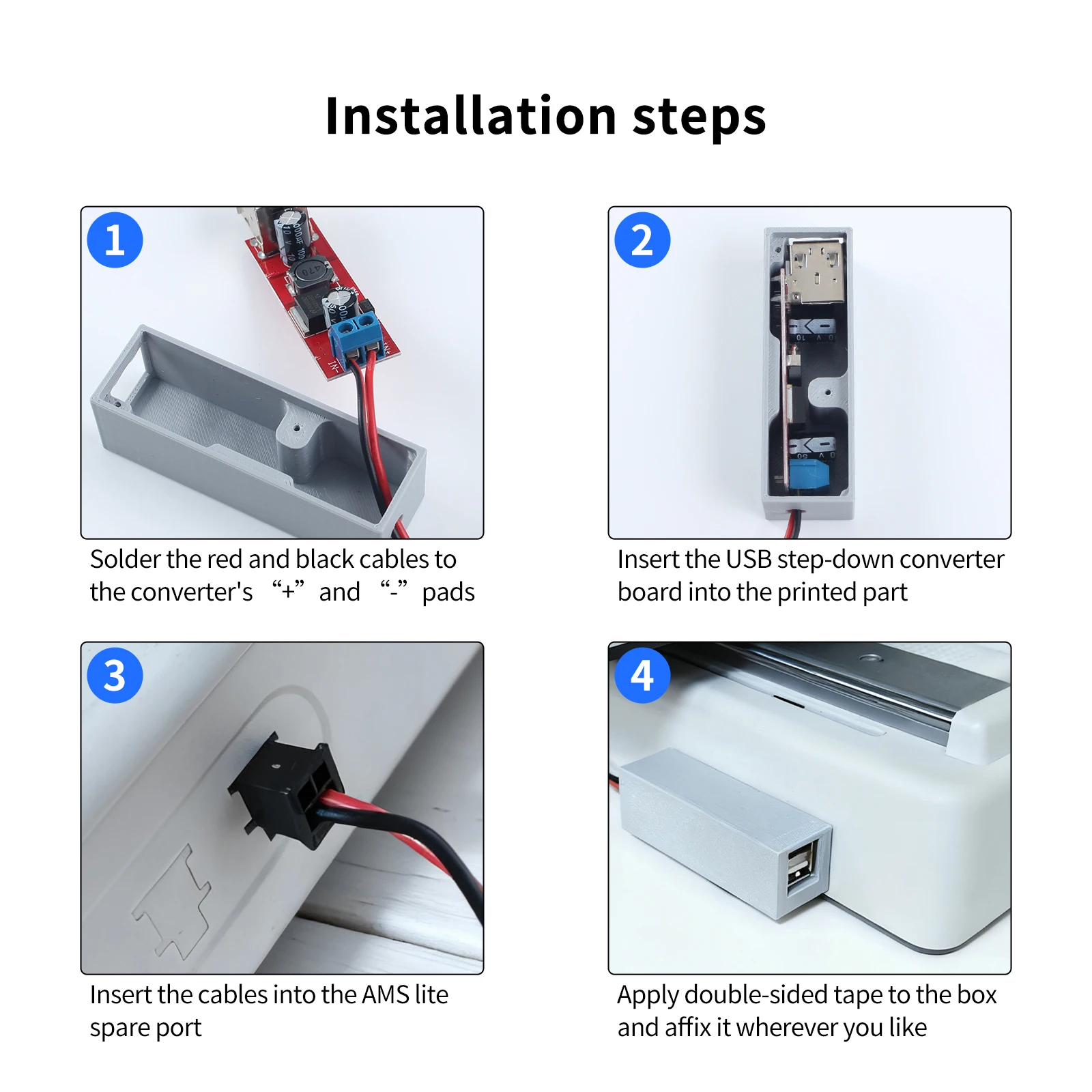 ل Bambu A1/A1 محور USB صغير توسيع AMS لايت اتصال 2-Ports USB Hub عدة ترقية أجزاء طابعة ثلاثية الأبعاد ل Bambu A1 A1 MINI #3