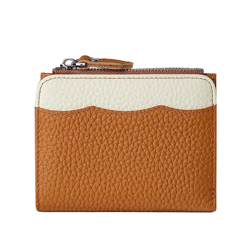 Kleine portemonnee dames echt leer Japanse portemonnee RFID beschermende kaarthouder geldzak voor dames