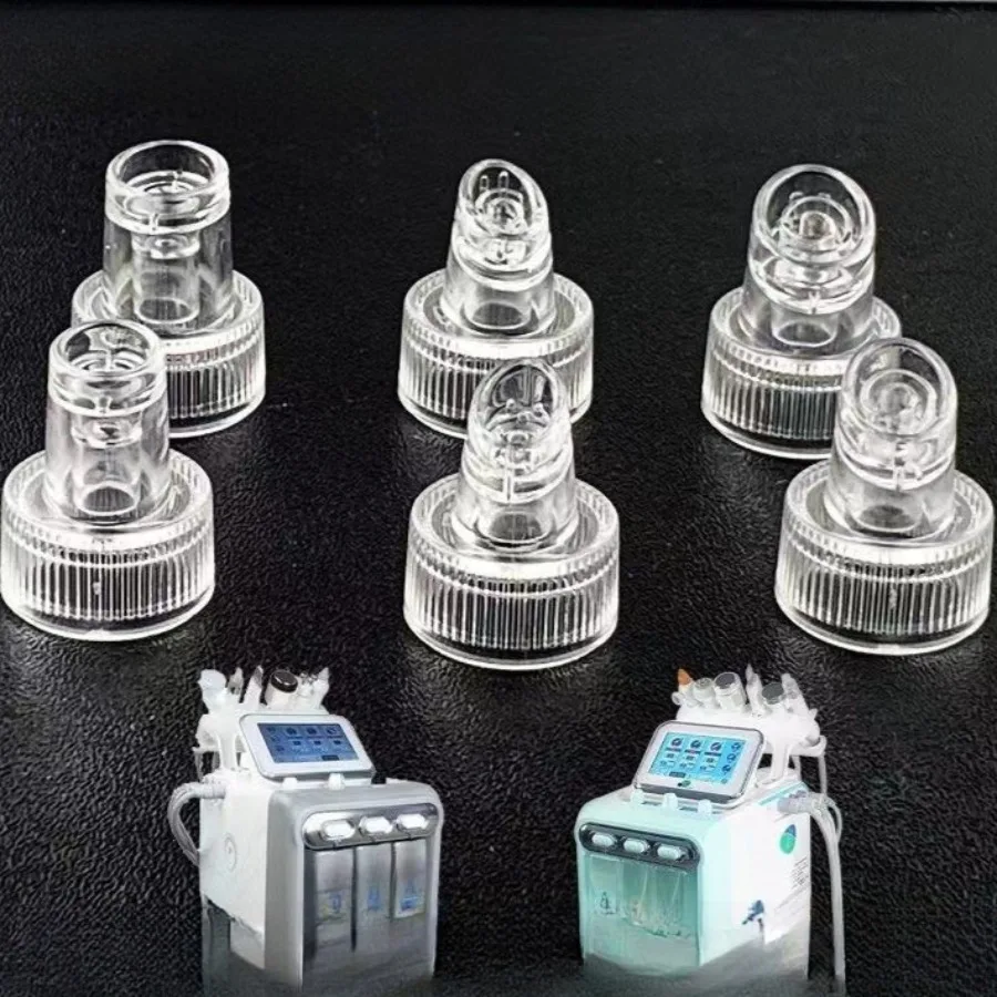 6pcs/set Hydrogen and Oxygen Small Bubble Accessories Suction Head, Beauty Cleaner Replacement Head Professional  Accessories