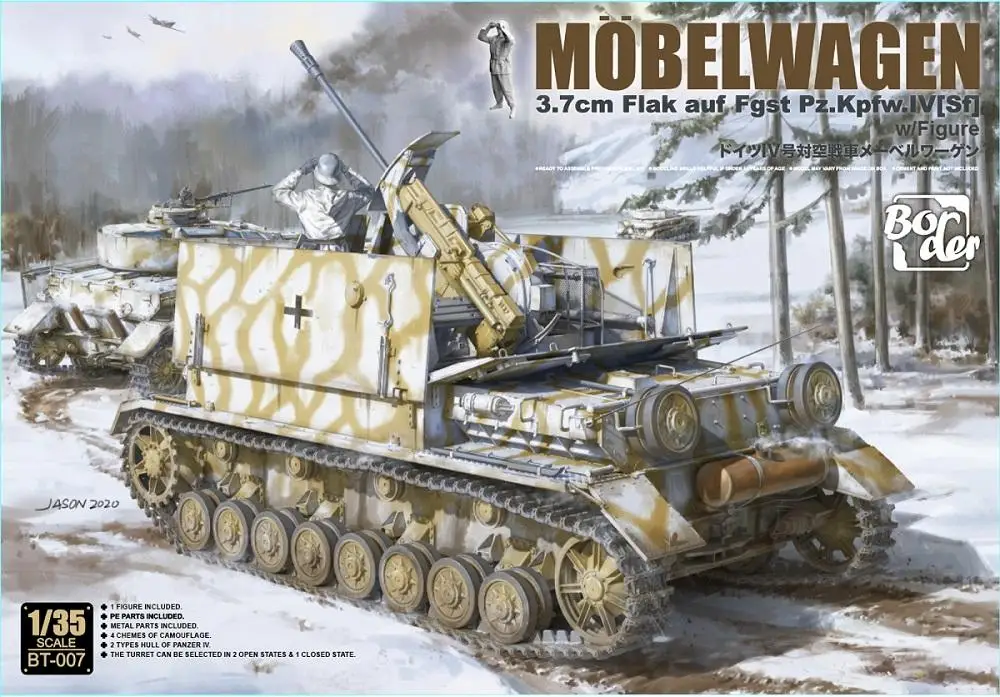 BT-007 Border 1/35  MOBELWAGEN 3.7cm Flak auf Fgst Pz.Kpfw lv(sf) Assembly Model kit