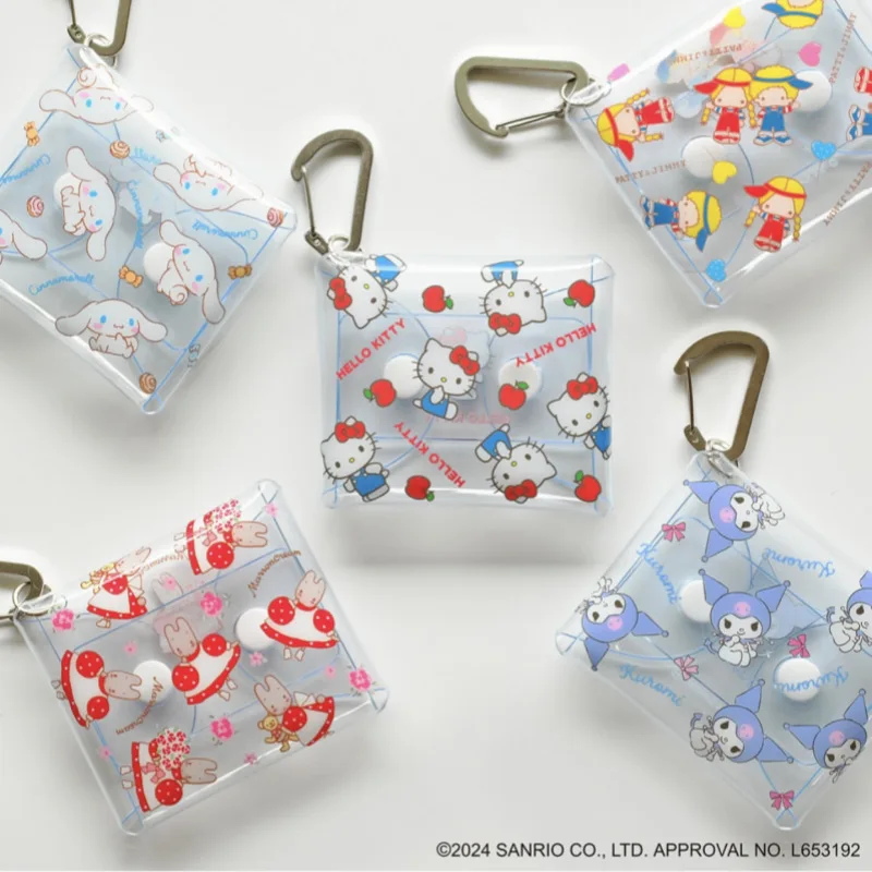 

Sanrio Pvc Coin Purse Hello Kitty Kuromi Cinnamoroll Anime Cartoon Kt Printed Semi Transparent Small Bag Earphone Storage Bag ﻿