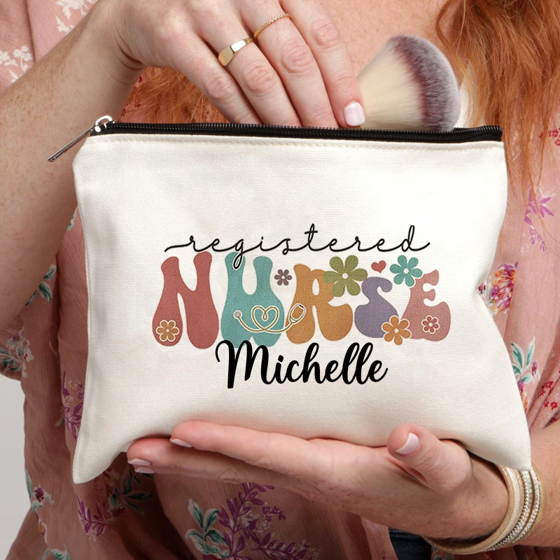 パーソナライズされたキャンバスバッグ,トラベルバッグ,香水,口紅,収納ポーチ,ジッパー,ペンシルケース,財布,パーソナライズされた名前のギフト