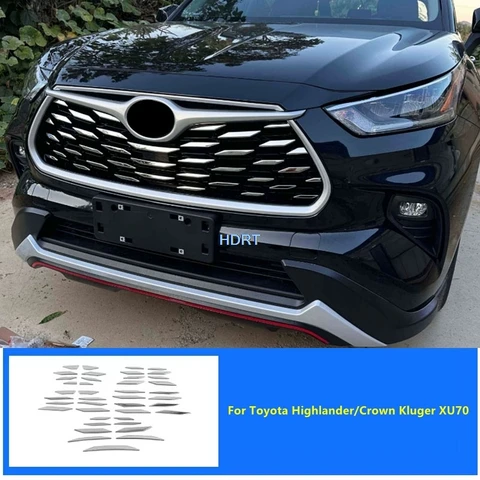 Для Toyota Highlander/Crown Kluger XU70 2021+ Комплект декоративных накладок на передний бампер, решетку радиатора и защитные аксессуары для стайлинга автомобиля