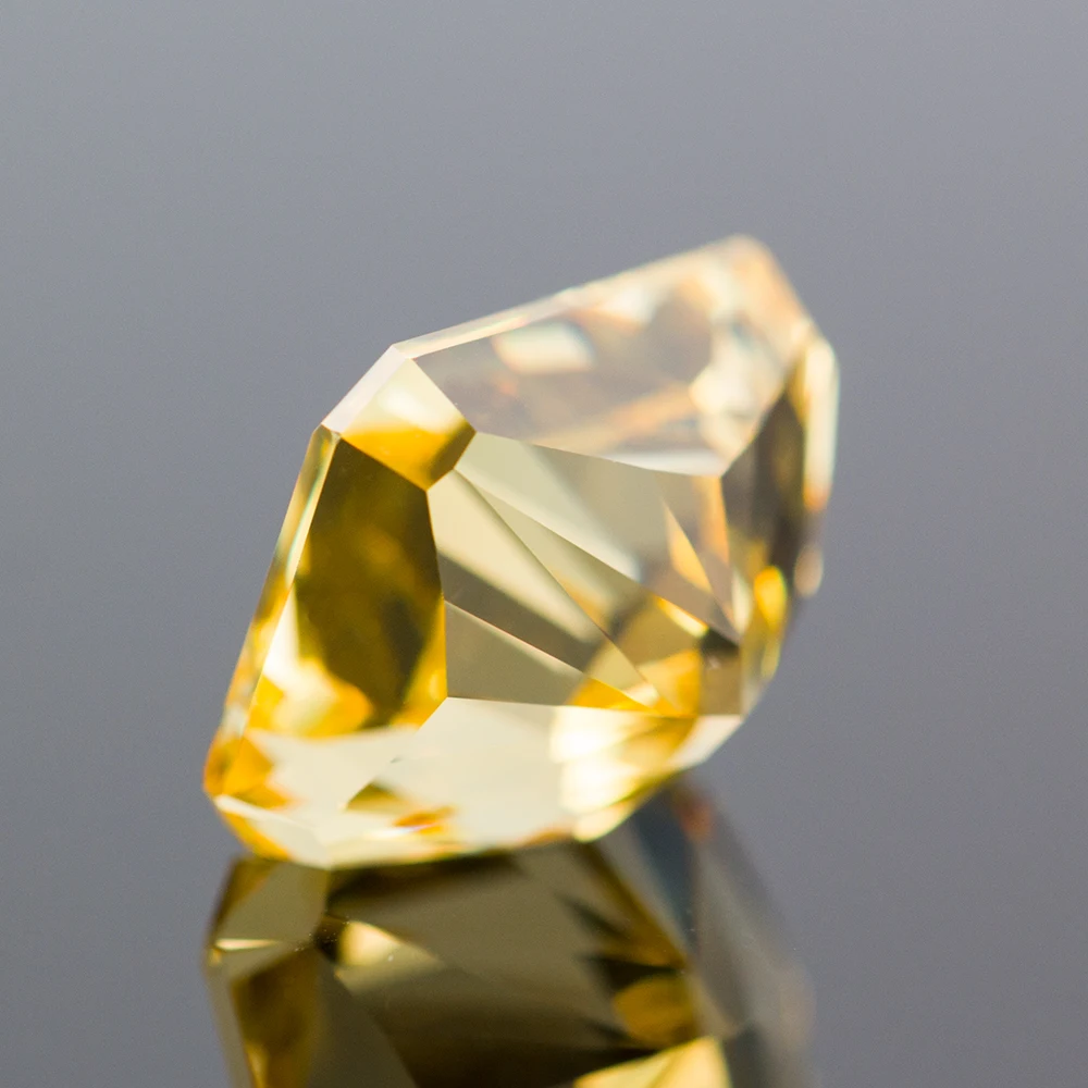 Yellow Color 4K Radiant Crushed Ice Cut Cubic Zirconia High Carbon Diamond CZ Stones Top Quality