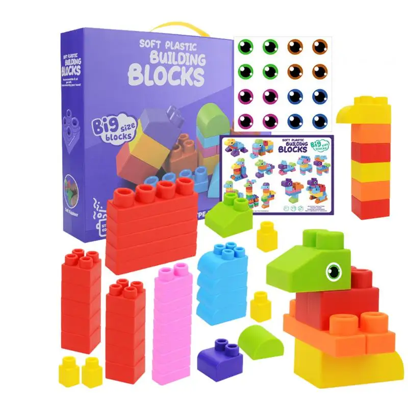 

Building Brick Set Building Block Stacking Sets Large Construction Block Toys For Children Ages 1-3 Birthday Gift For Kids