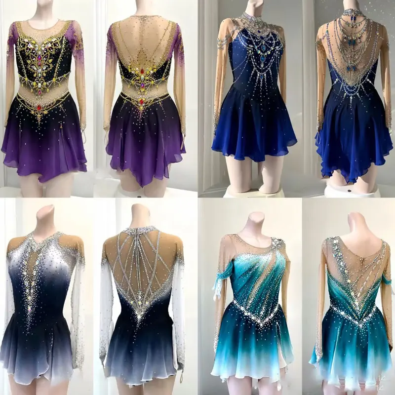 

Юбка для выступлений на фигурном катании на льду Цининсин, экзаменационная юбка для соревнований по индивидуальному заказу