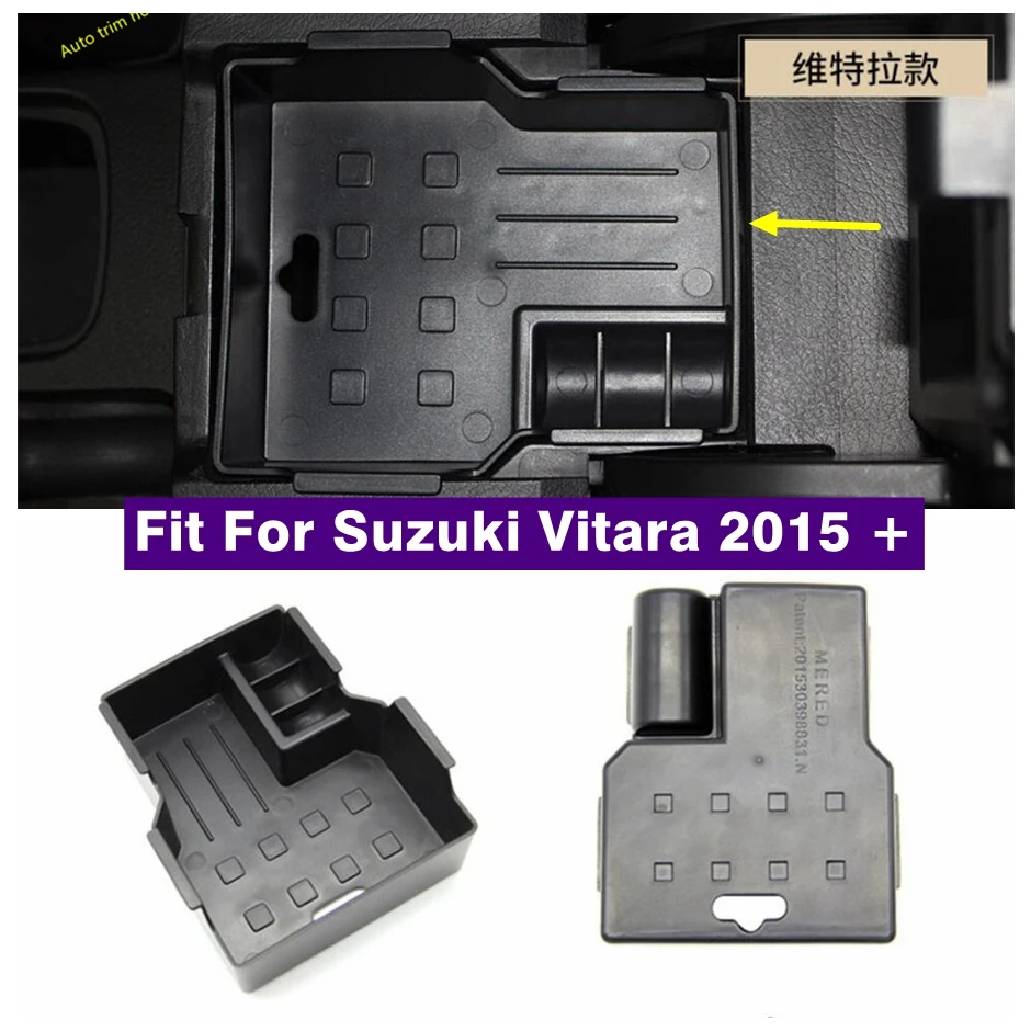 

Plastic Central Armrest Storage Box Console Arm Rest Tray Pallet Container Cover For Suzuki Vitara 2015 - 2021 Car Accessories