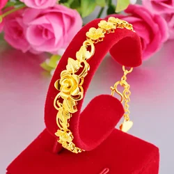 Vietnam Sand Gold Bracelet Female Genuine Gold Color Bracelet Long-lasting Color Jewelry