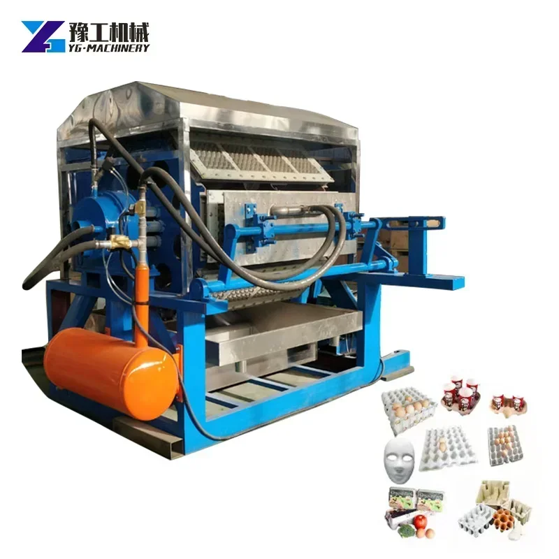 800-1000 pcs/h Egg Tray Machine - Tray Carton Box Production Machine for Chicken Farming Waste Paper Recycling