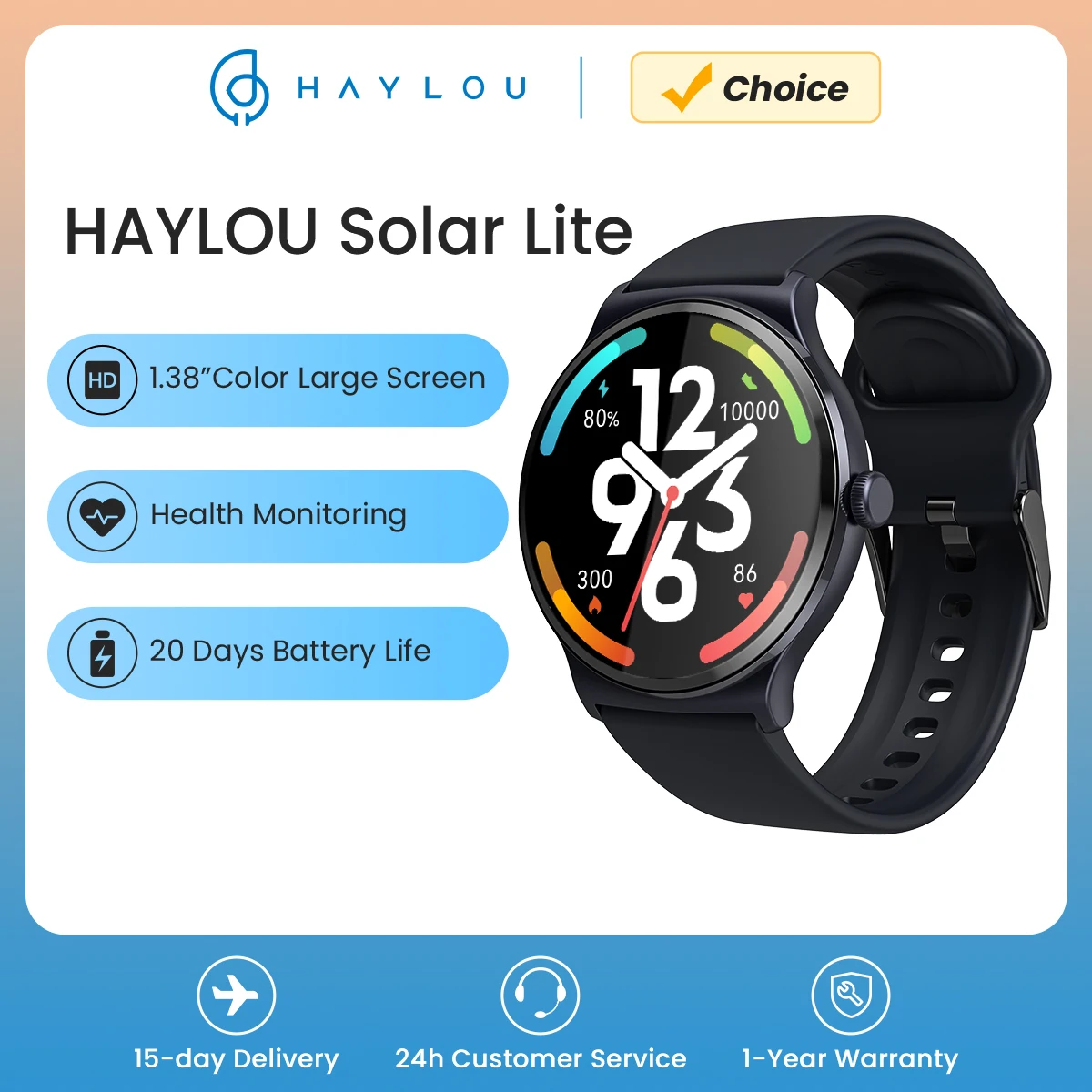 HAYLOU Solar Lite inteligentny zegarek 100 trybów treningów Smartwatch tętno monitorowanie tlenu we krwi testowanie stresu podczas snu zegarek