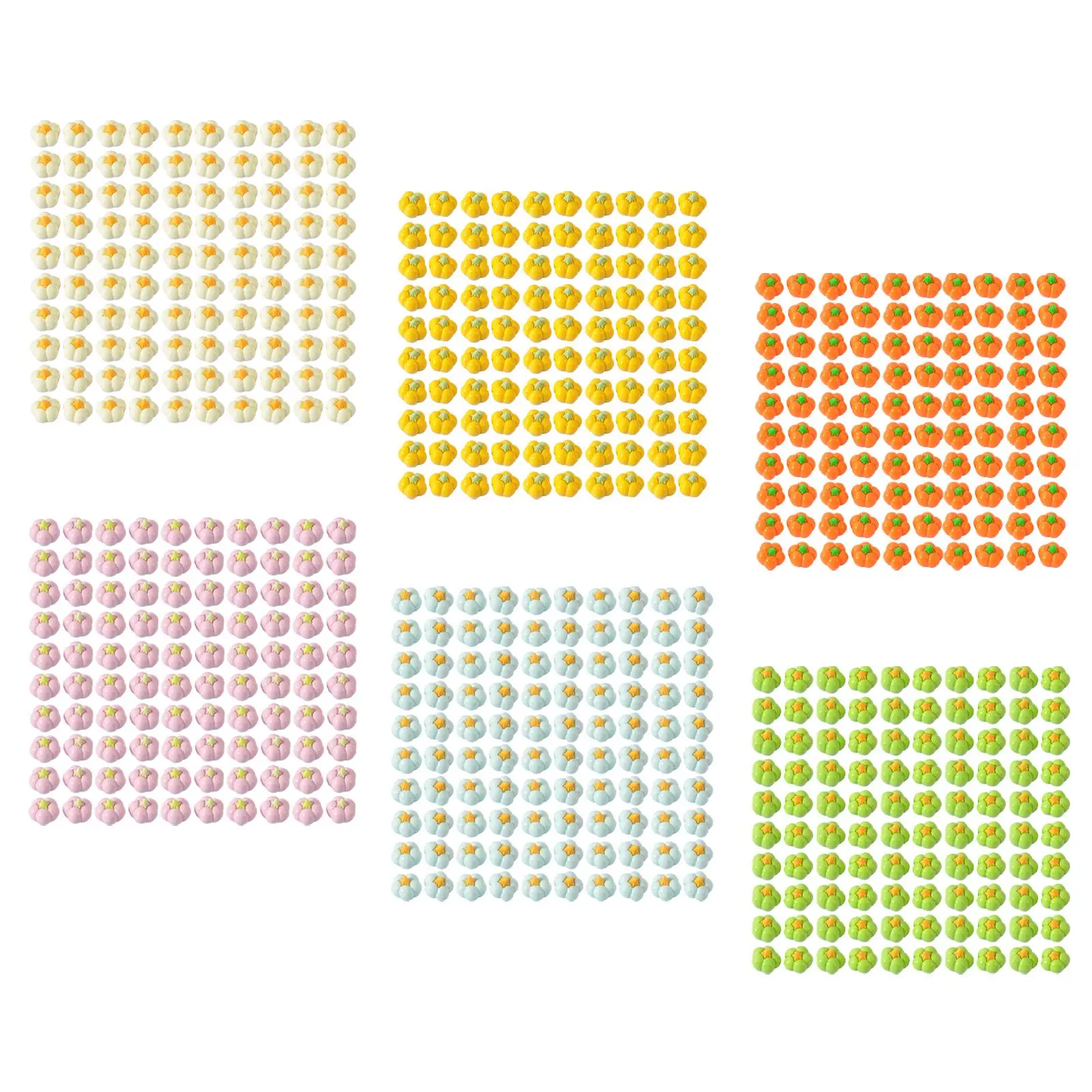 100x Resin Mini Pumpkin Artificial Pumpkin Beads Miniature Garden Figurines for DIY Crafts