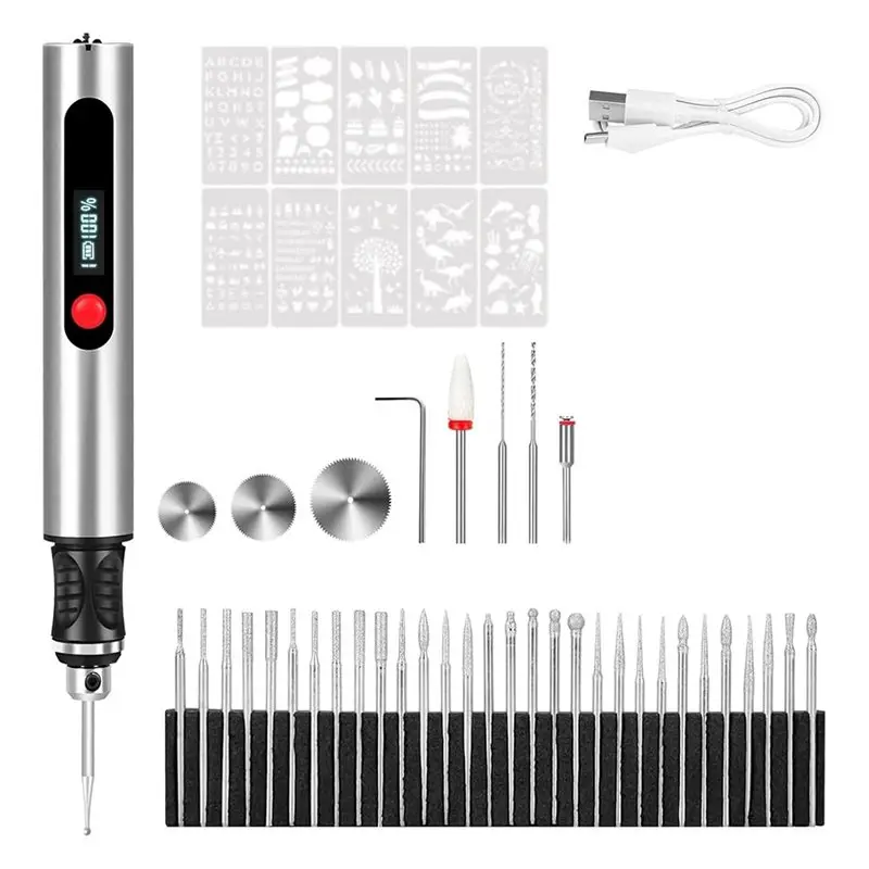 

ABBN-USB Rechargeable Engraving Pen, Mini Rotary Tool Kit For DIY, Jewelry, Model Making