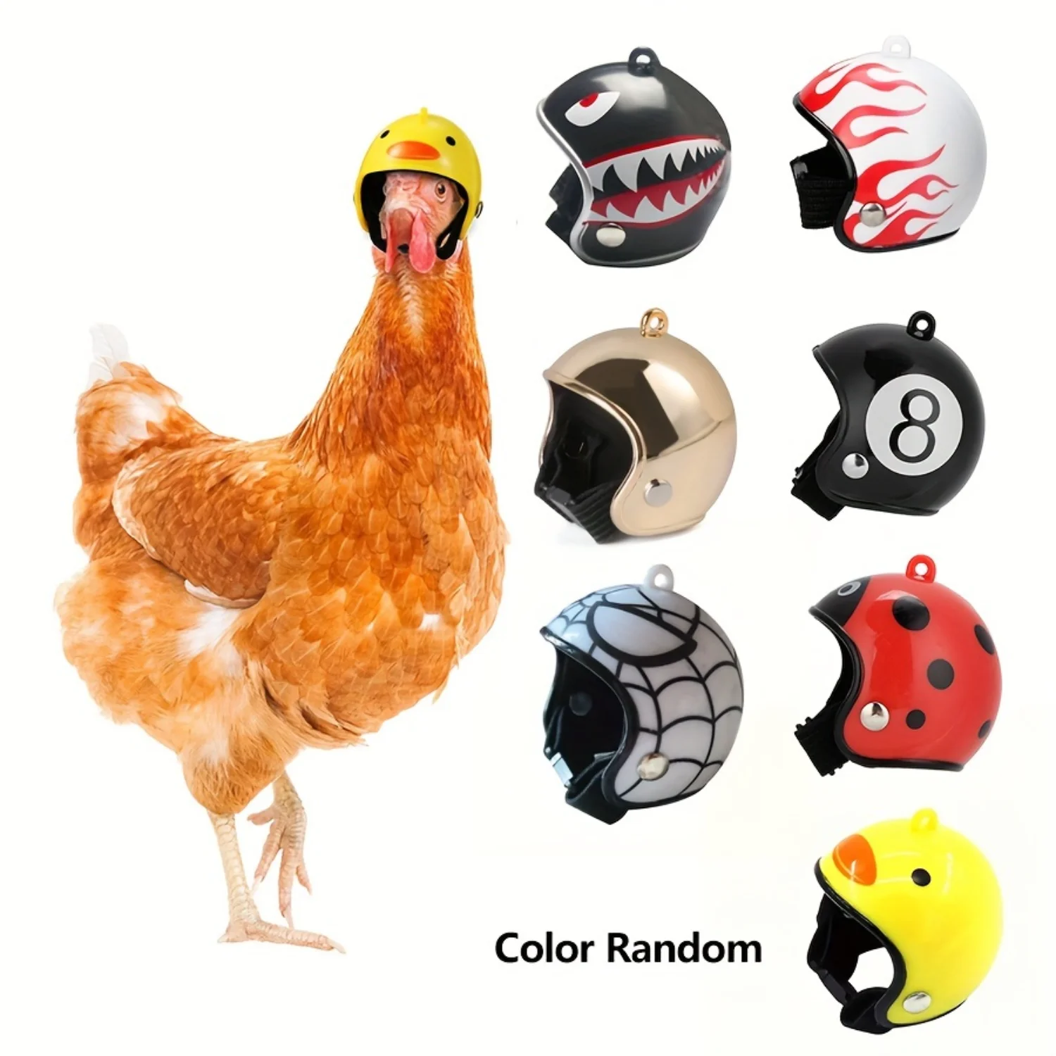 

Cute & Safe Pet Helmet For Chickens And Parrots - Adjustable, Lightweight Pvc Protection