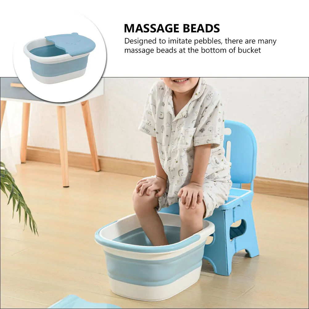 

Foldable Children Feet Bath Basin Portable Home Soak Bucket Tpe Massage Tub Multifunctional Storage Wash Kids
