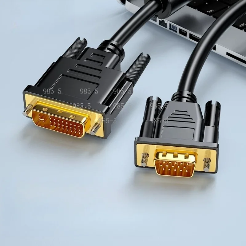 Gold-Plated DVI-I 24+5 Male to Male Cable, DVI to VGA Adapter for Desktop PC Graphics Card Display